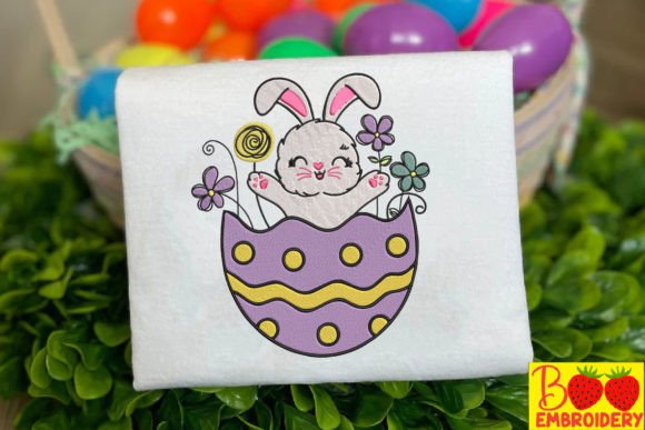 Cute Rabbit and Flowers: A Seasonal Embroidery Gem