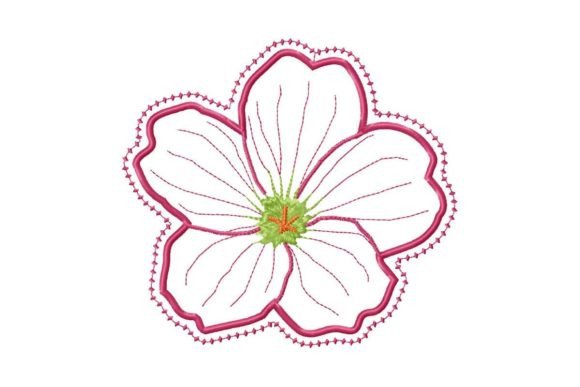 Pink Flower Applique: A Delicate, Versatile Embroidery Staple